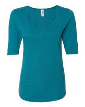 Load image into Gallery viewer, Anvil-Women's Triblend Deep Scoopneck Three-Quarter Sleeve Top-6756L