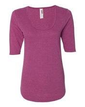 Load image into Gallery viewer, Anvil-Women's Triblend Deep Scoopneck Three-Quarter Sleeve Top-6756L