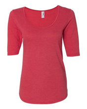 Load image into Gallery viewer, Anvil-Women's Triblend Deep Scoopneck Three-Quarter Sleeve Top-6756L