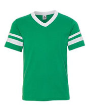 Load image into Gallery viewer, Augusta Sportswear-Youth V-Neck Jersey with Striped Sleeves-361