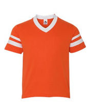 Load image into Gallery viewer, Augusta Sportswear-Youth V-Neck Jersey with Striped Sleeves-361