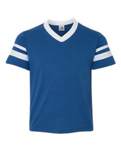 Load image into Gallery viewer, Augusta Sportswear-Youth V-Neck Jersey with Striped Sleeves-361
