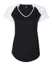 Load image into Gallery viewer, Anvil-Women's Triblend Colorblock V-Neck Raglan Tee-6770VL